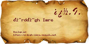 Ördögh Imre névjegykártya